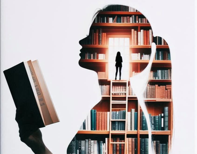 Lingette Lunette " la tête dans les livre "