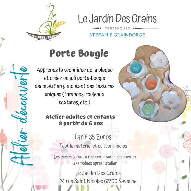 Atelier découverte de la technique de la plaque _ Porte bougie