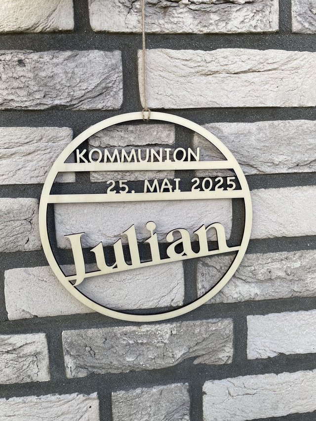 Dekoring Kommunion mit Name und Datum