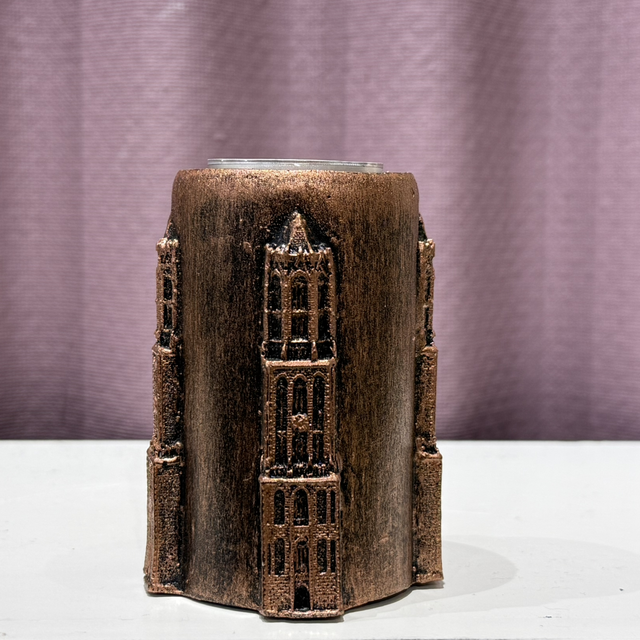Domtoren waxinelichthouder rond (brons)