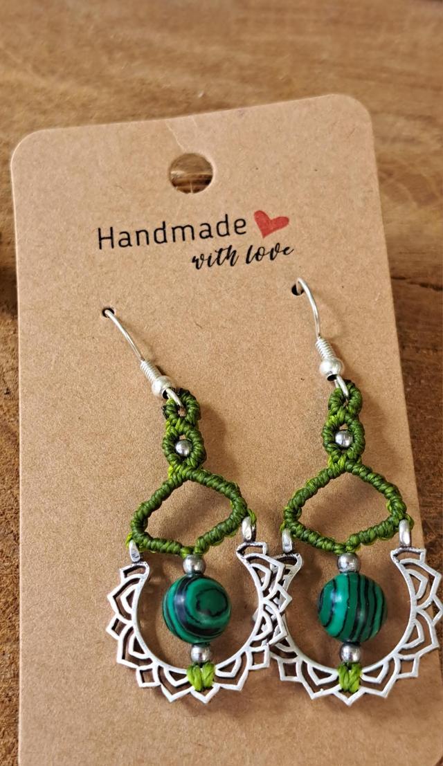 Boucles d'oreilles micro-macramé collection Soleil 