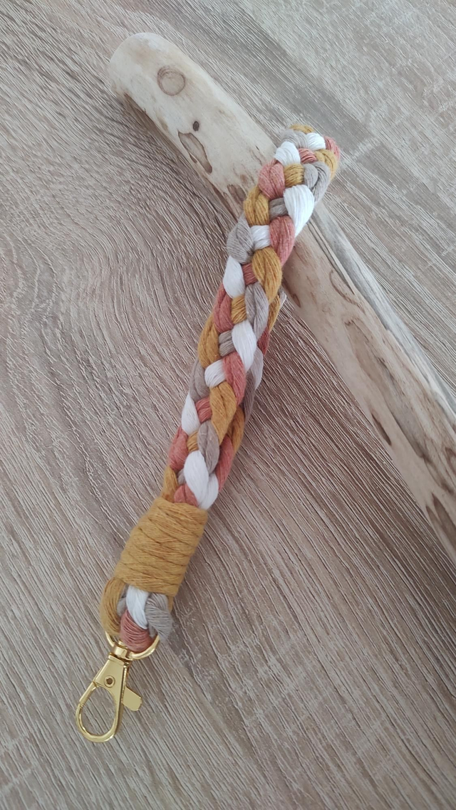 Porte-clé tresse • Moutarde / Terracotta 