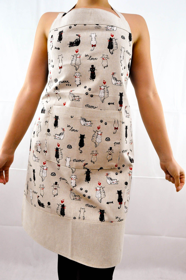 Black and White Lover Cats Apron