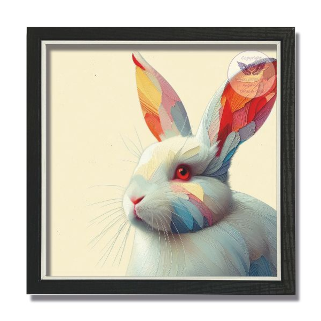 Artistic image of rabbit in square frame (R31)