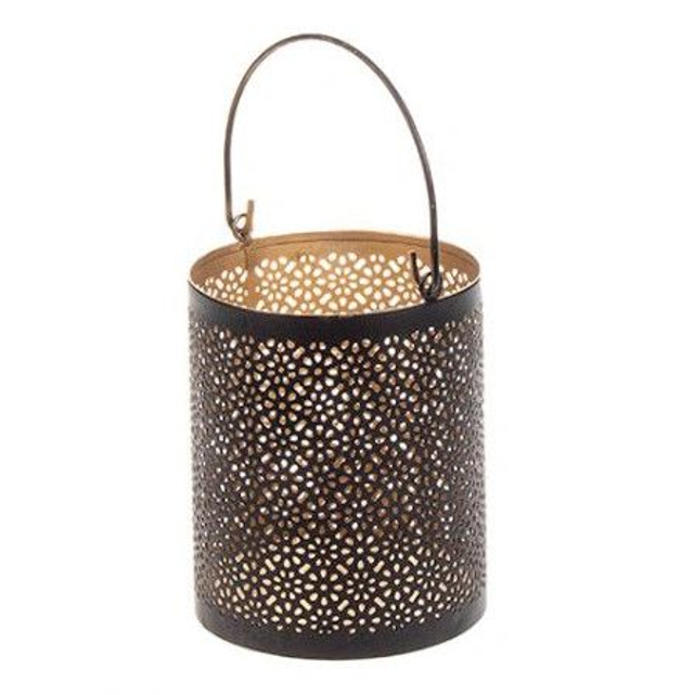 Lyhty metallia musta-kultainen