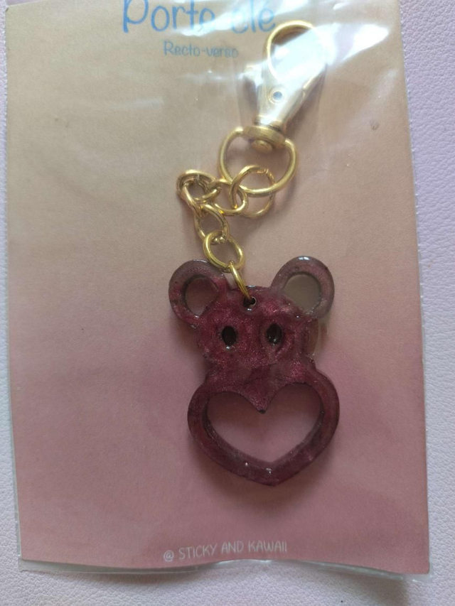 Porte clé souris et coeur