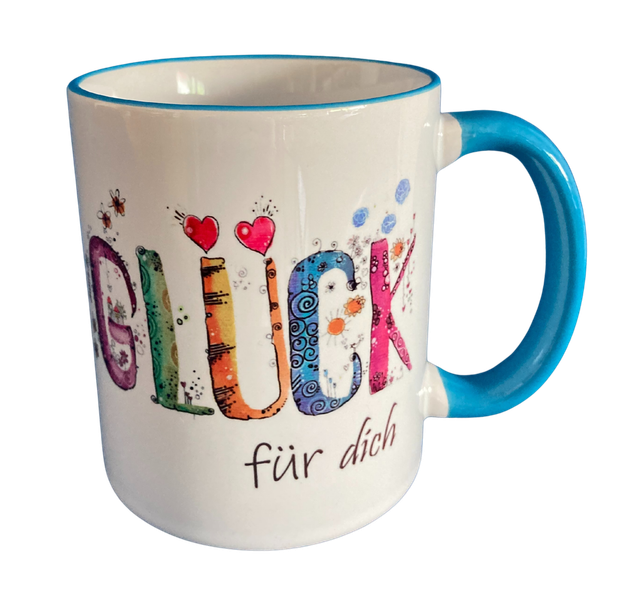 Keramiktasse "Glück für dich" 