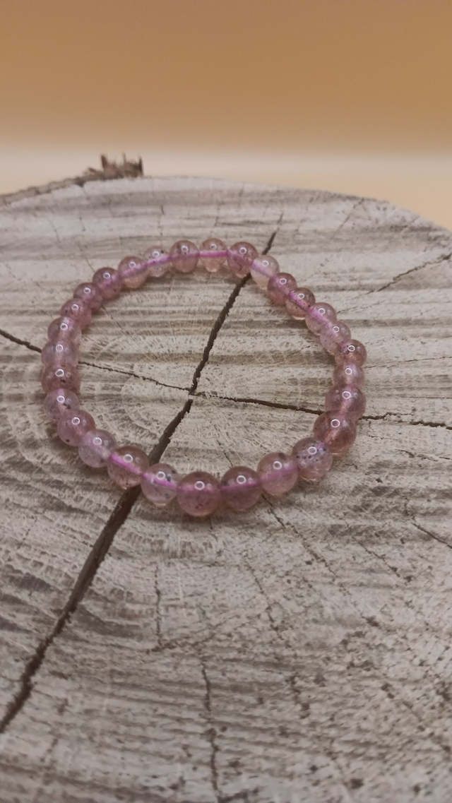 Bracelet Quartz fraise ( Hematoïde) 