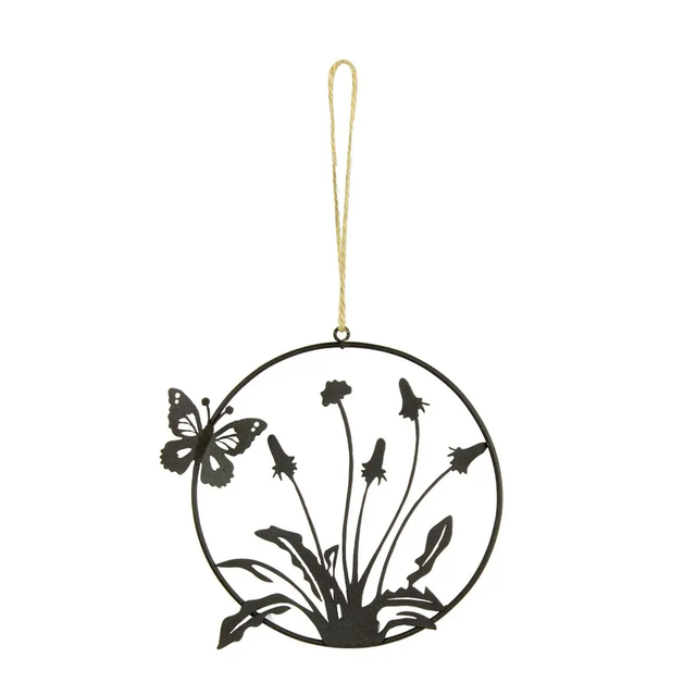 METAL HANGING FLOWERS AND BUTTERFLY 