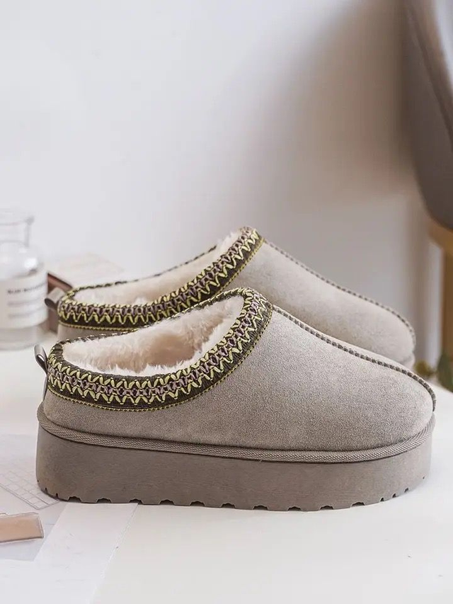 Embroidered Platform Mules