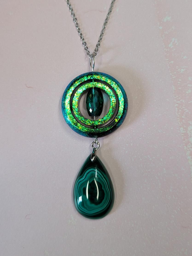 Fidget Pendant - malachite 