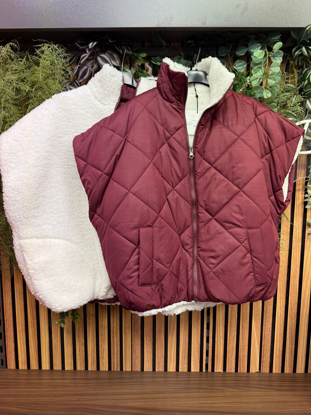 Bodywarmer omkeerbaar bordeaux