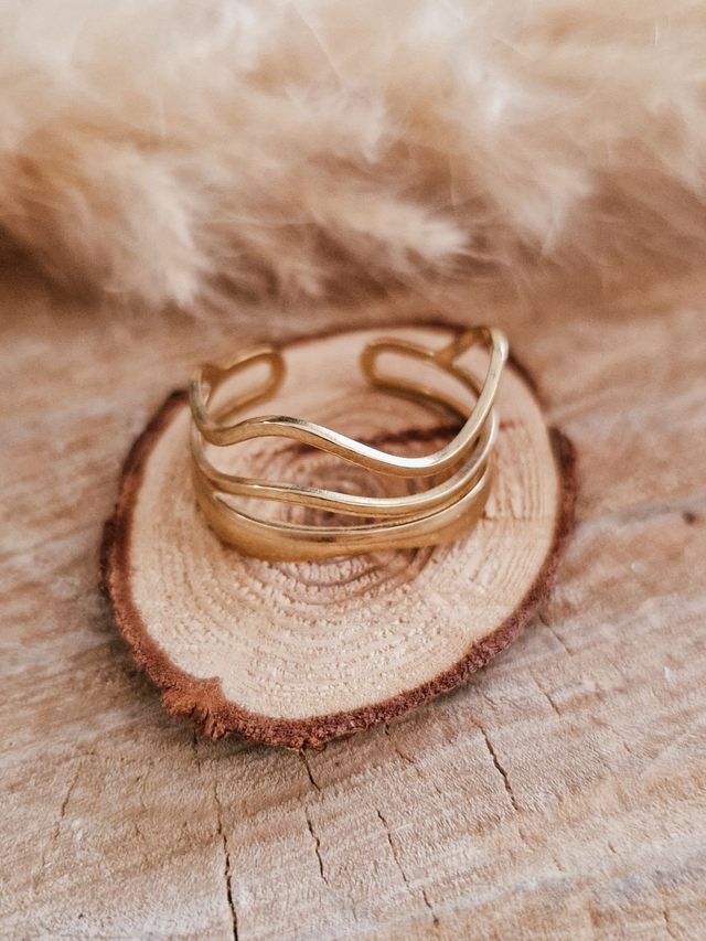Bague "Vagues" - Modèle doré 
