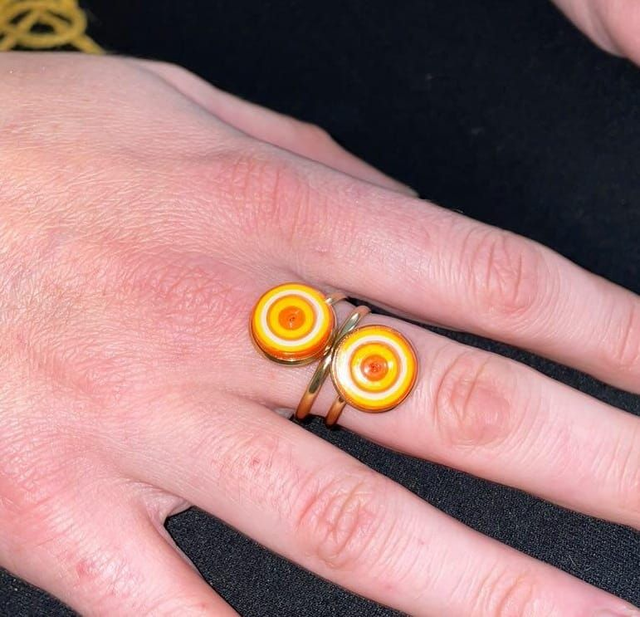 Bagues ajustable en acier inoxydable Plaqué Or 18K 