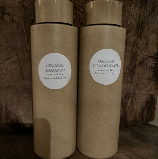 Organic rose and cacao shampoo and conditioner 