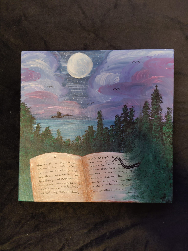 "Zeilenwelten" (Farbe auf Leinwand, handgemalt, acrylimprägniert)