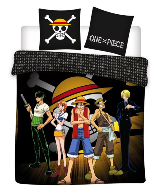 Parure de Lit Double One Piece 2 Personnes, Housse de Couette Noire Réversible 240x220 cm + 2 Taies d&#039;oreiller 65x65 cm