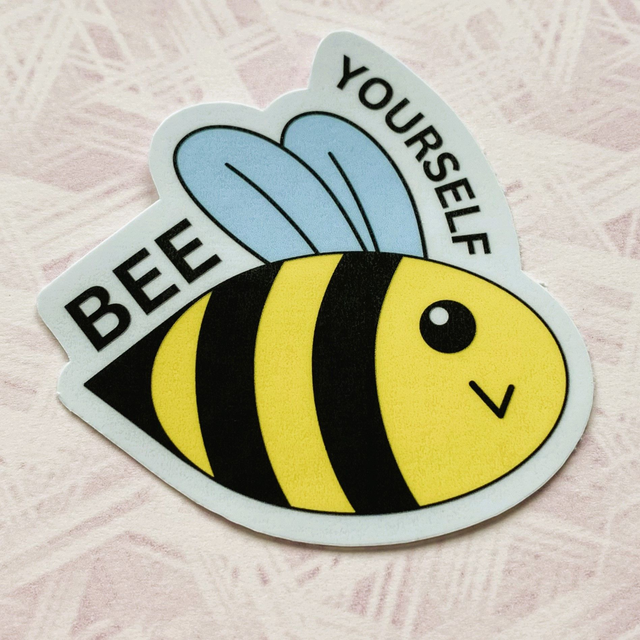 M: BEE yourself (laminated sticker)