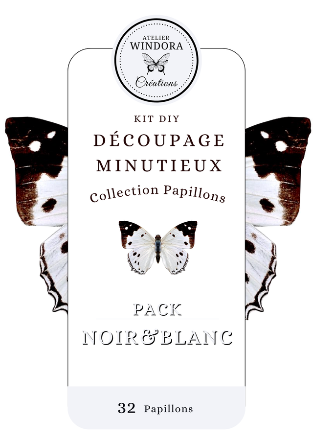 KIT DIY Papillons Noir &amp; Blanc | Découpe Minutieuse