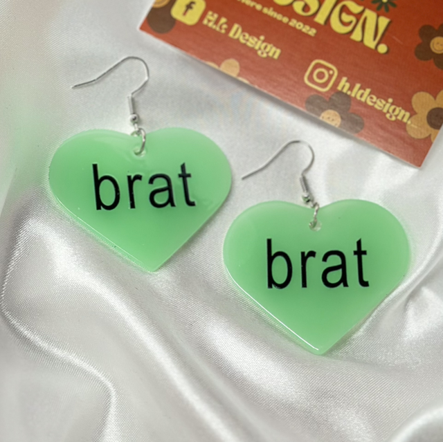 Glow in the Dark ‘brat’ Earrings