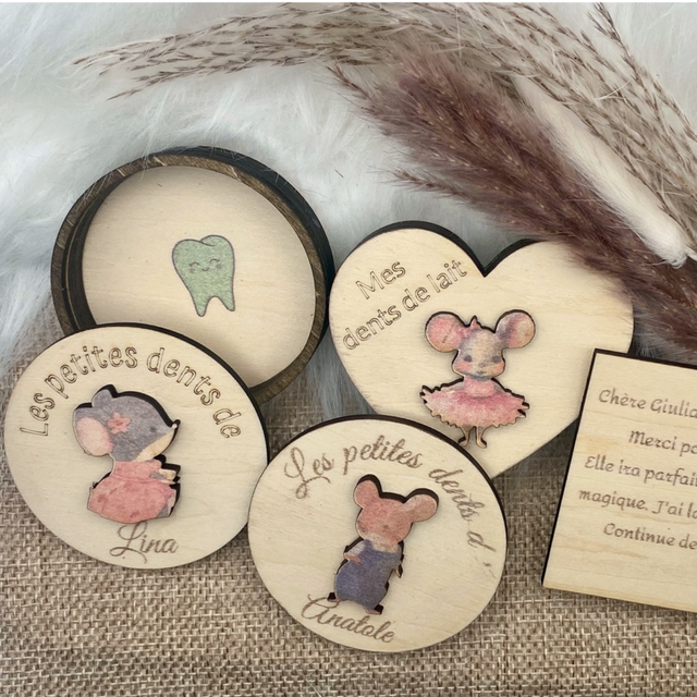 Boîte à dent en bois 