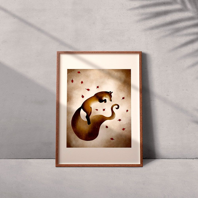 "Renard d'automne" Affiche A5, A4 ou A3