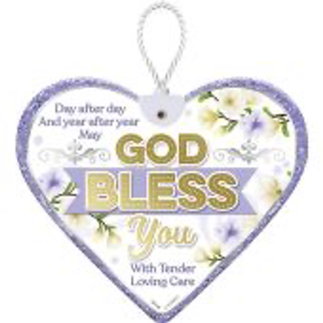 Heartfelt God Bless You Ceramic Heart Only £4.99