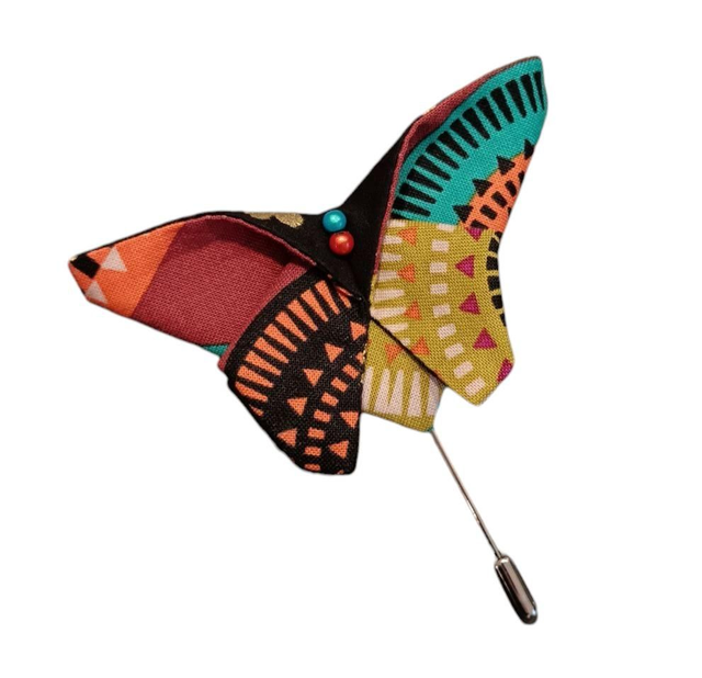 Broche papillon multicolore / Epingle à chapeau origami