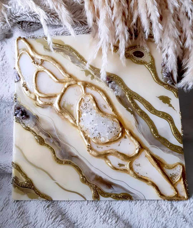  Resin Wall Art 30cm- Geode Glam &quot; Nude&quot;