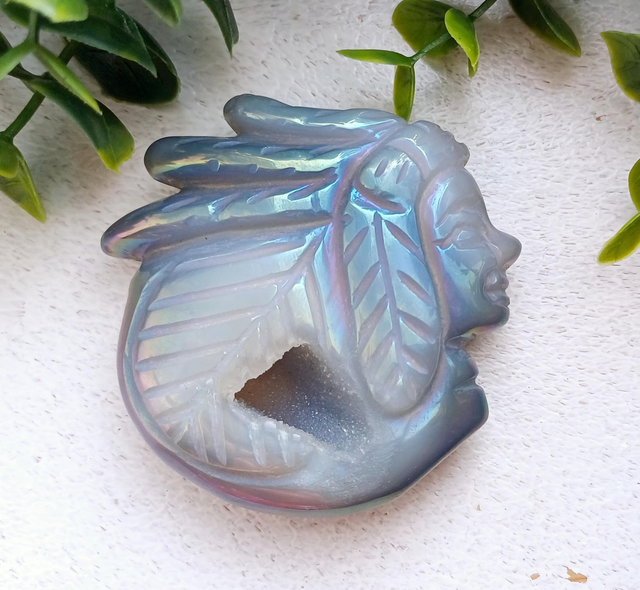 Aura Agate Druzy Native American 78g