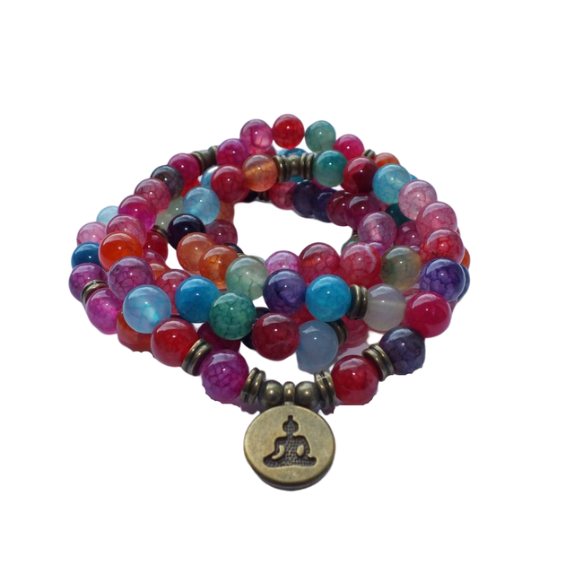 Mala Boeddha Agaat Kralen Edelsteen | Armband | Ketting Buddha - Sparkolia 