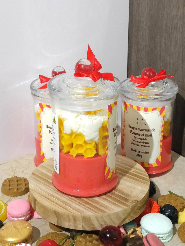 Bougie bonbonnière gourmande pomme et miel
