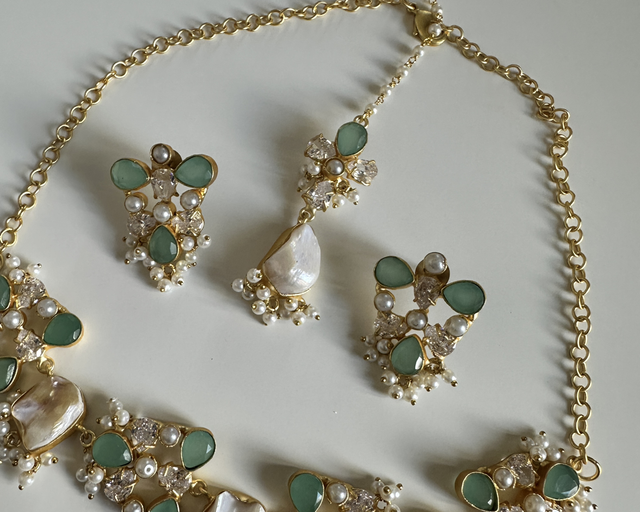 Semi precious Stone Aqua Set