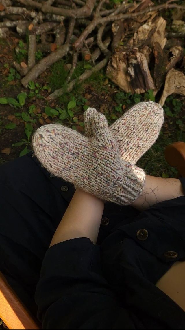 Moufles tweedy roses et cache oreilles / bandeau