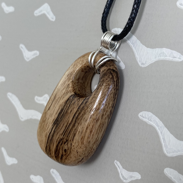 Honeysuckle - Glossy honeysuckle pendant with sterling silver spring bail - I was found on a walk [047-0105]