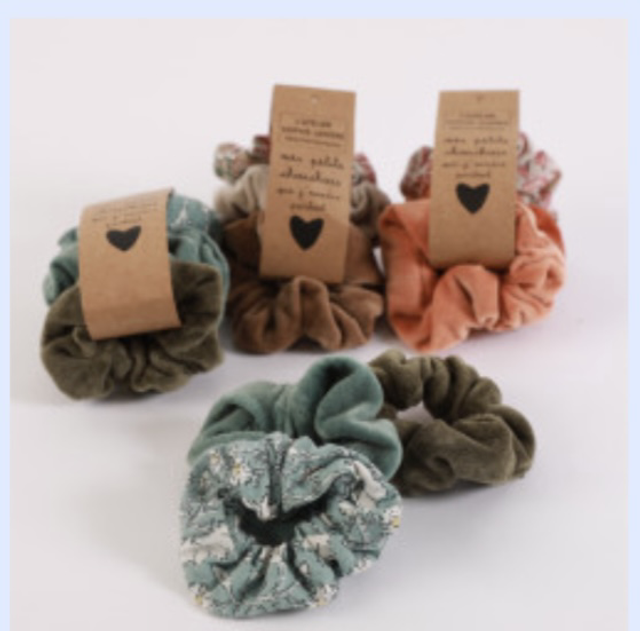 Chouchous  en velours lot de 3