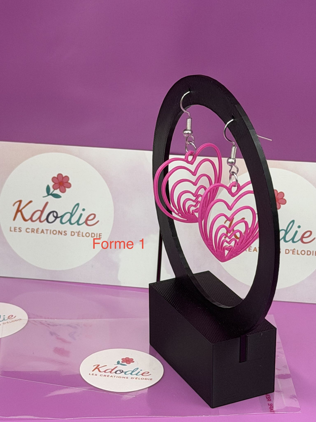 Boucles d'oreilles Coeur - Attaches Crochet