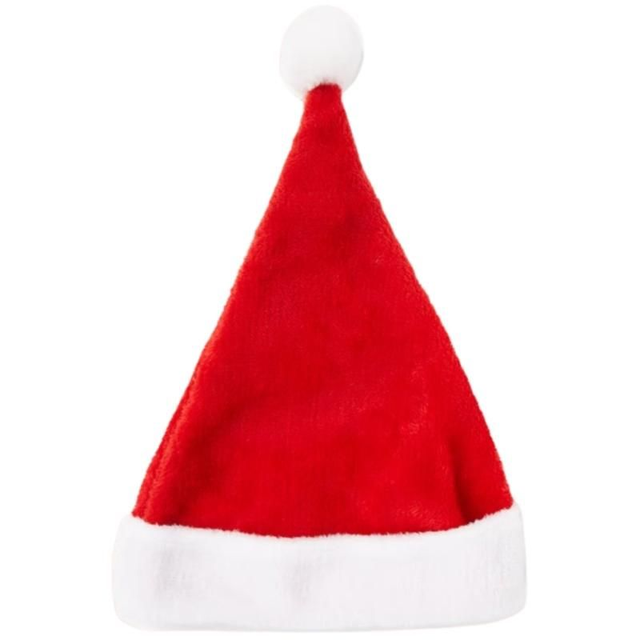 Kerstmuts met pompon rood/wit 42 cm