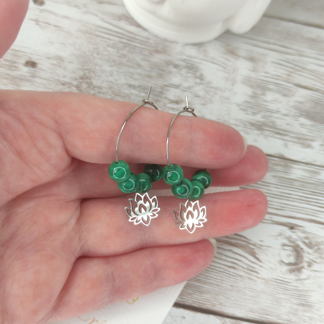 Boucles Malachite créole 2.5 cm