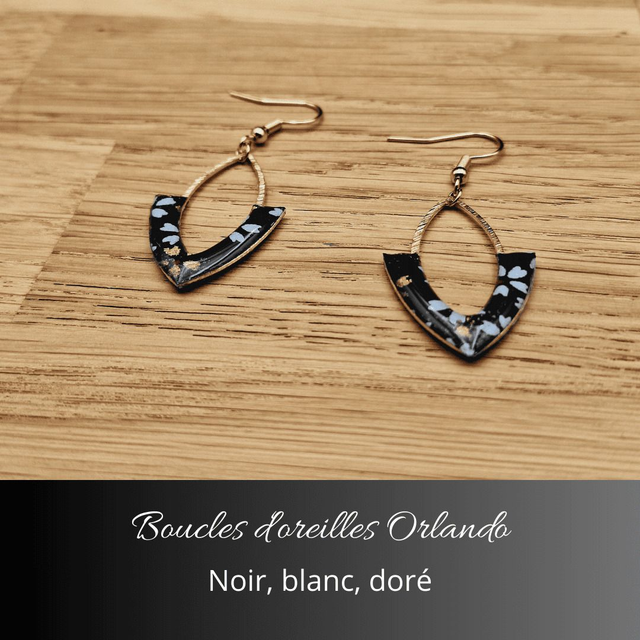 Boucles d&#039;oreilles Orlando - Noir