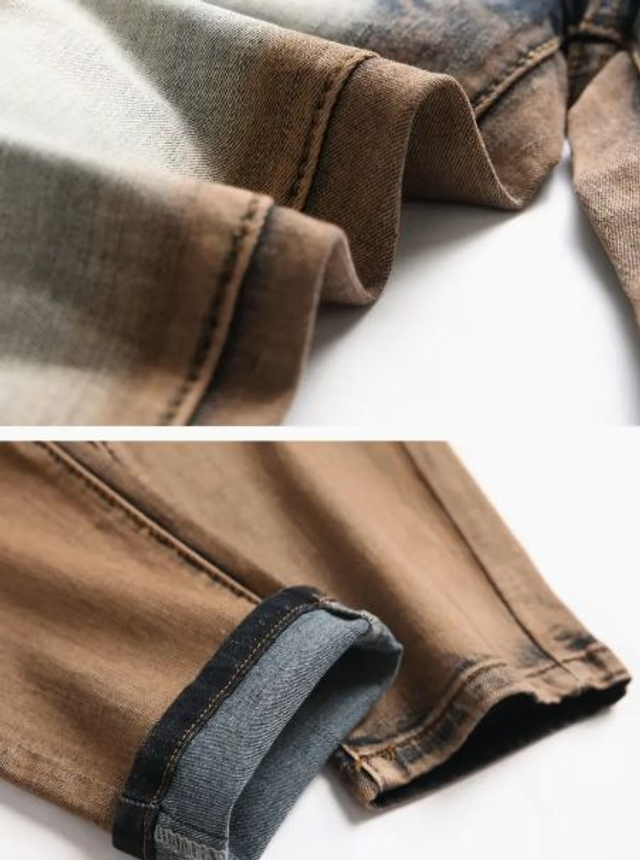 Men's Slim Fit Stretch Jeans Ripped Skinny