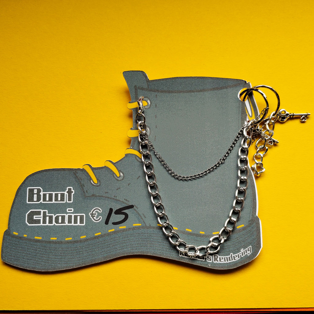 Sliver with Skull Key Charm - Boot Chains - Pair -[BCH-ALT-S2K]