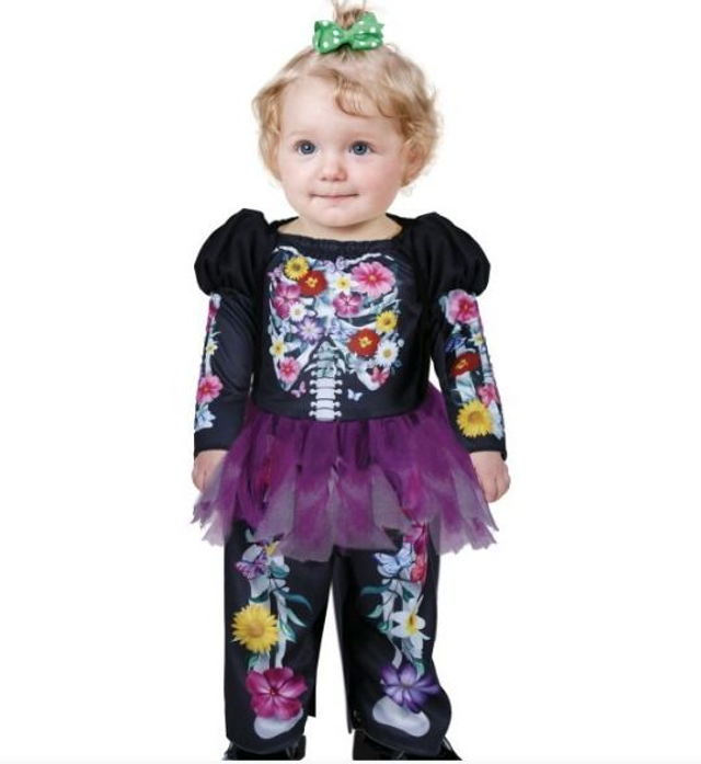 halloween ,   76114  FLOWER SKELETON, BABY, 12 - 18 mesi