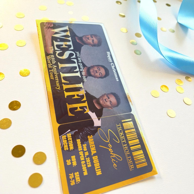 a Westlife Concert gift ticket / card