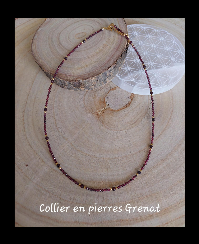 Collier fin pierres Grenat 