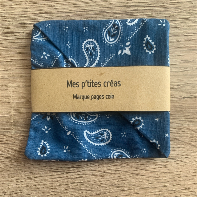 Marque pages coin en tissu