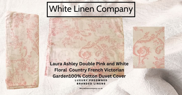 Laura Ashley Double Pink and White Floral Duvet Cover