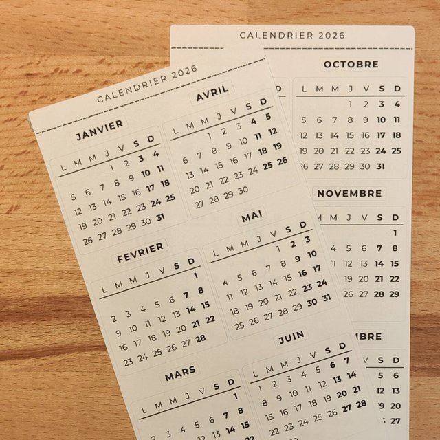 Calendrier mensuel