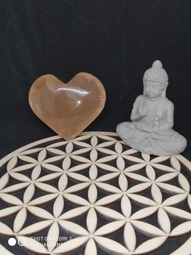 Cœur sélénite orange 