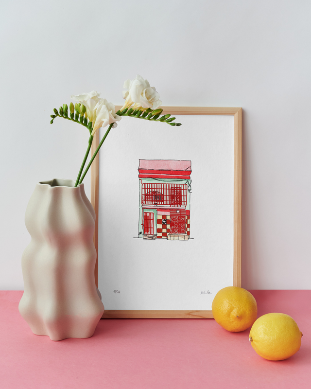 Cuban House, Art Print - Latin Colorful Home Decor